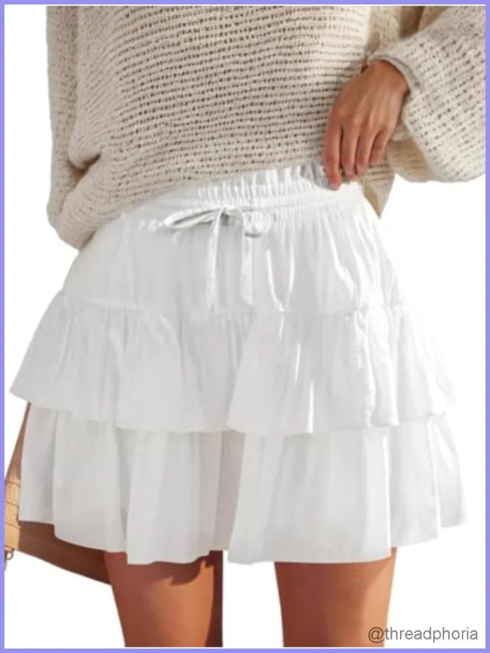 High Waist Ruffle Tiered Mini Skort with Pockets for Tennis Golf